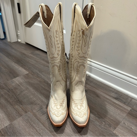Ariat Casanova Tall Blanco White Leather Cowboy Western Heeled Boots - Picture 3 of 12